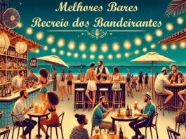 Os Melhores Bares no Recreio dos Bandeirantes Os melhores barzinhos no Recreio dos Bandeirantes, mostrando um bar à beira-mar com pessoas desfrutando de bebidas, música e um ambiente descontraído típico do Rio de Janeiro.