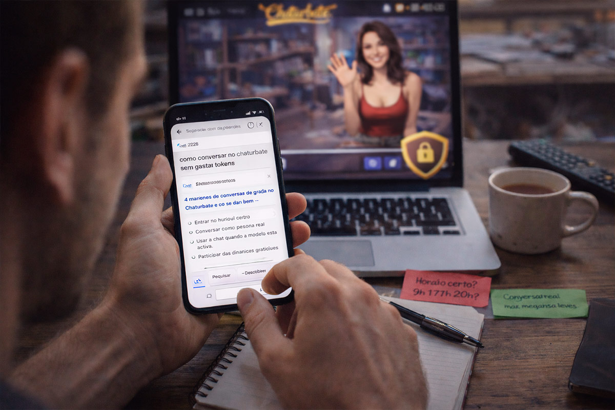 Conversa em português no chat do Chaturbate entre usuário e modelo, mostrando interação sem gastar tokens